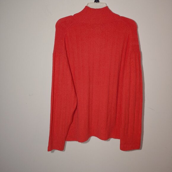 J.Crew Merino Wool Mock Neck Sweater Size XL Coral Orange - Picture 5 of 6